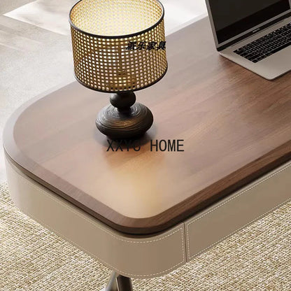 Solid Wood Retro Office Desks Luxury Living Room Study Writing Designer Office Desk Computer Consultation  Table Furniture