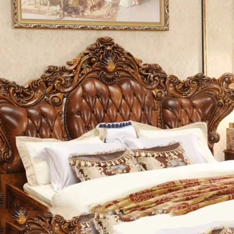 Leg Royal King Double Bed European High End Bedroom Frame Double Bed Kids Girl Sleeping Letti Matrimoniali Home Furniture