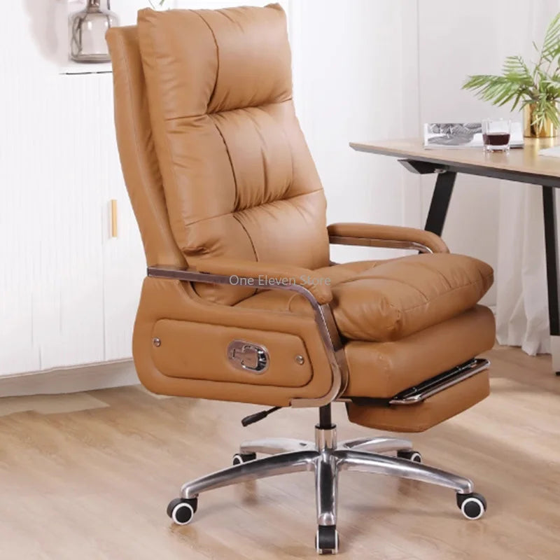 Modern luxury gaming chair: leather, ergonomic, recliner, for office or gaming desk