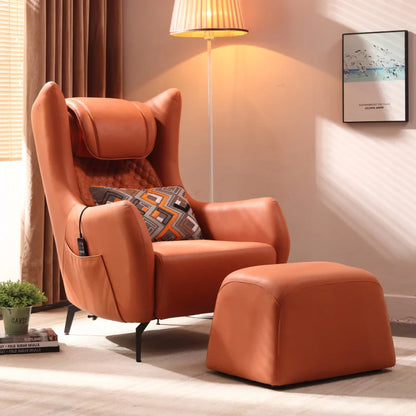 Leather High Back Living Room Chair Makeup Bedroom Comfort Chair Relax Fashion Sofa Individual Fauteuil Salon Computer Armchair