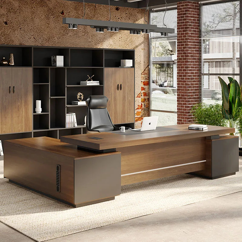 Standing Computer Office Wooden L Shaped Workbench Mainstays Executive Writing Monitor Organizer Mesa Escritorio Office Supplies