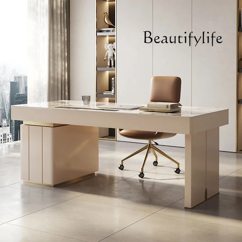 Slate desk light luxury style study office computer desk simple modern home Italian minimalist desk