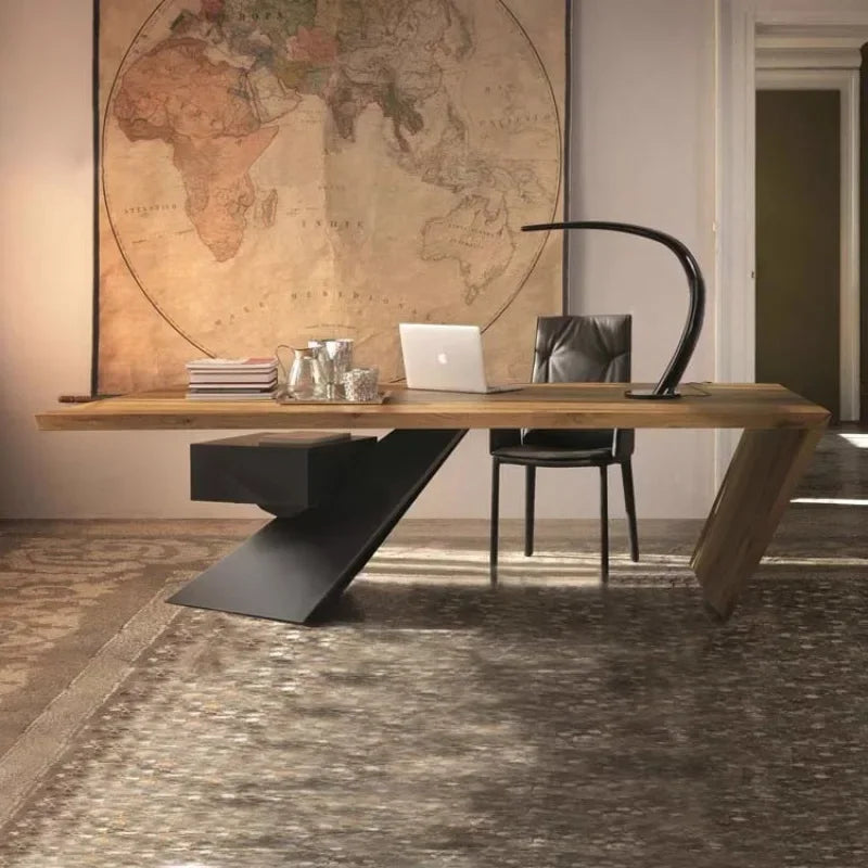 Simple Executive Office Desk for Corner Space
