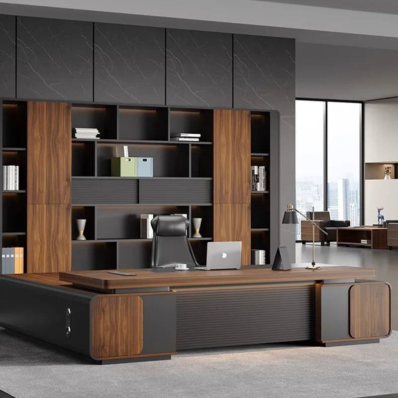 Luxury wooden writing desk with storage