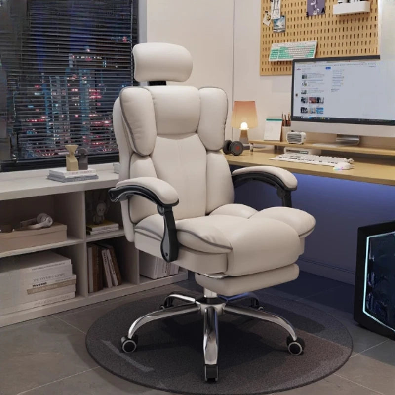 Luxury Nordic Office Chair: Modern Comfy Swivel Design with Wheels