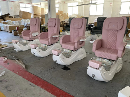 Hot sale good quality luxury electric foot massage chair gold plated acrylic pedicure massage chair for beauty salon